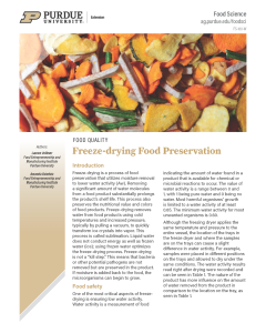 Freeze-drying Food Preservation
