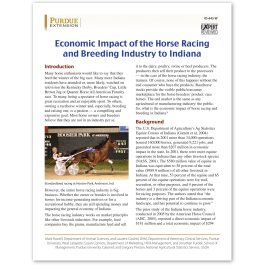 Economic Impact of the Horse Racing and Breeding Industry to Indiana