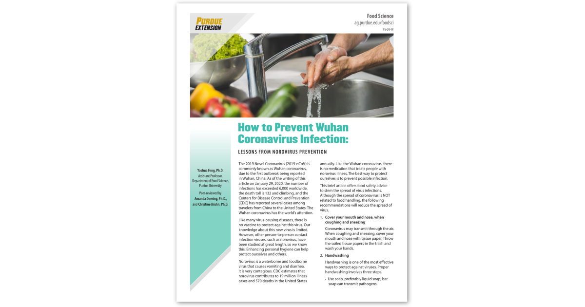 Coronavirus Prevention and Food Safety Implications
