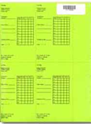 Poultry Card 4-H FFA Judging (green) Pkg/50+