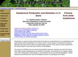 Sweetclover Production and Utilization in Indiana