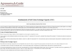Fundamentals of Soil Cation Exchange Capacity (CEC)