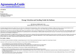 Forage Selection and Seeding Guide for Indiana