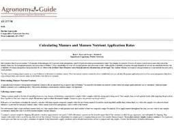 Calculating Manure and Manure Nutrient Application Rates