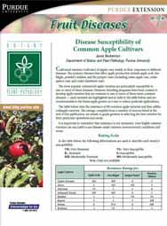 Fruit Diseases: Disease Susceptibility of Common Apple Cultivars