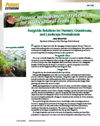 Disease Management Strategies for Horticultural Crops: Fungicide Rotations for Nursery, Greenhouse, and Landscape Professionals