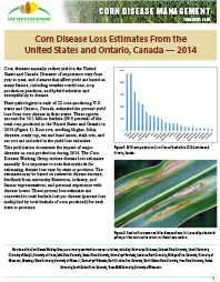 Corn Disease Management: Corn Disease Loss Estimates From the United States and Ontario, Canada - 2014