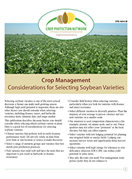 Crop Management: Considerations for Selecting Soybean Varieties