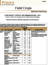Field Crops: Corn Insect Control Recommendations - 2015