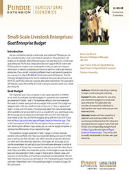 Small-Scale Livestock Enterprises: Goat Enterprise Budget