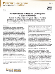 Postharvest Loss of Maize and Grain Legumes in Sub-Saharan Africa