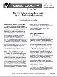 The 1992 Indiana Stored-Corn Quality Survey-Preliminary Conclusions