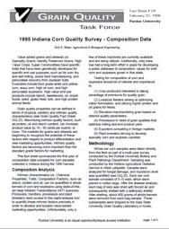1995 Indiana Corn Quality Survey - Composition Data
