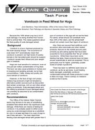 Vomitoxin in Feed Wheat for Hogs