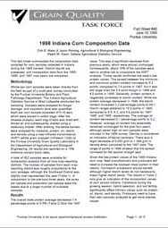 1998 Indiana Corn Composition Data