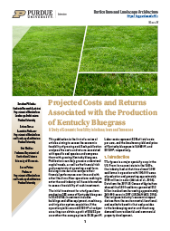 Projected Costs and Returns Associated with the Production of Kentucky Bluegrass