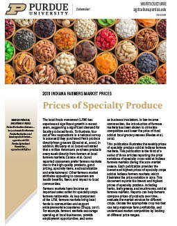 2019 Indiana Farmers Market Prices: Specialty Produce