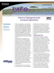 Nutrient Management for Livestock Operations