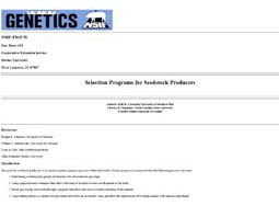 Selection Programs for Seedstock Producers