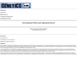 Environmental Effects and Adjustment Factors